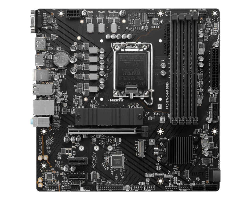 MSI PRO B760M-P | Socket LGA 1700 | Intel B760 | 4xDDR4 | Micro-ATX | Moederbord