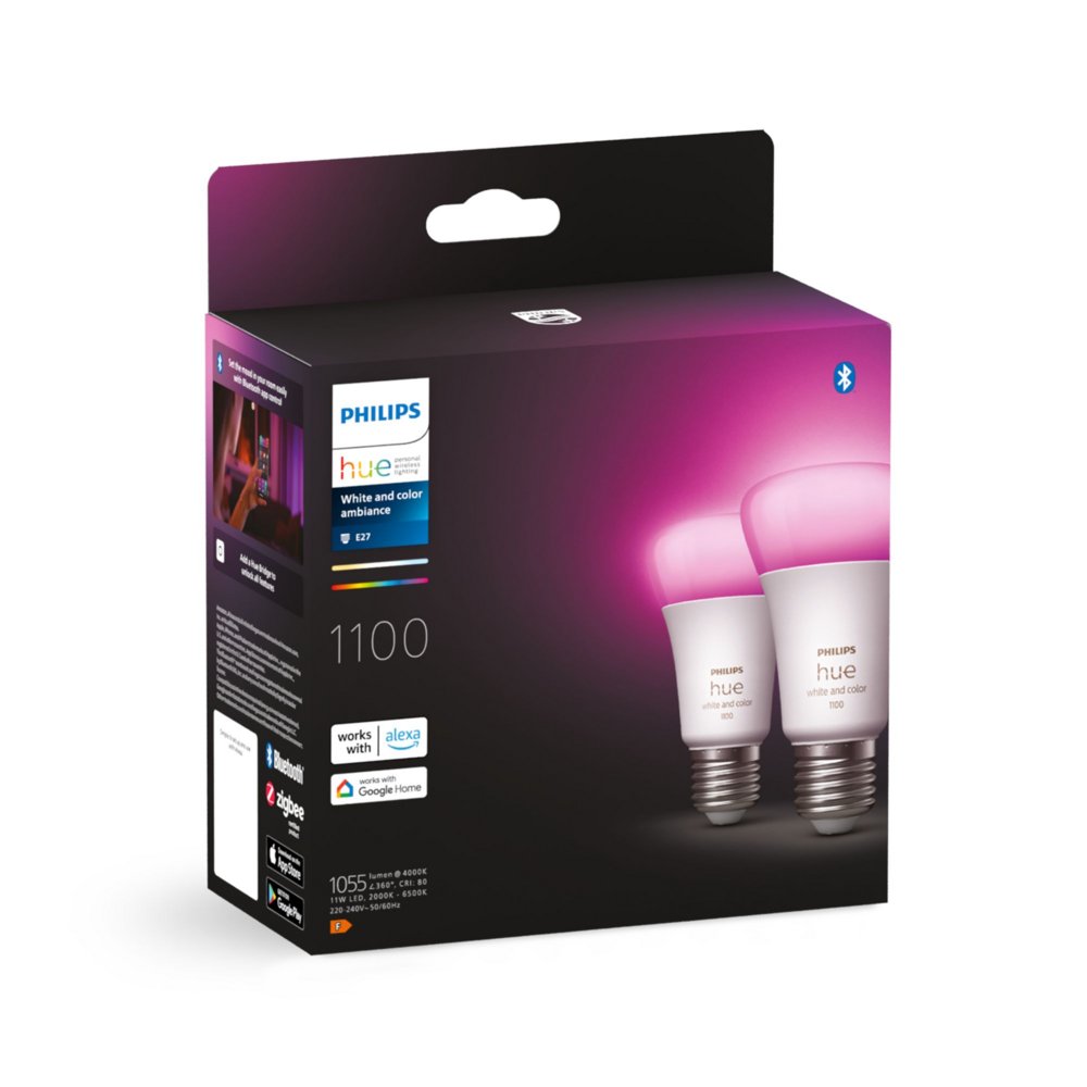 Philips Hue White and Color ambiance A60 - E27 slimme lamp - 1100 (2-pack)