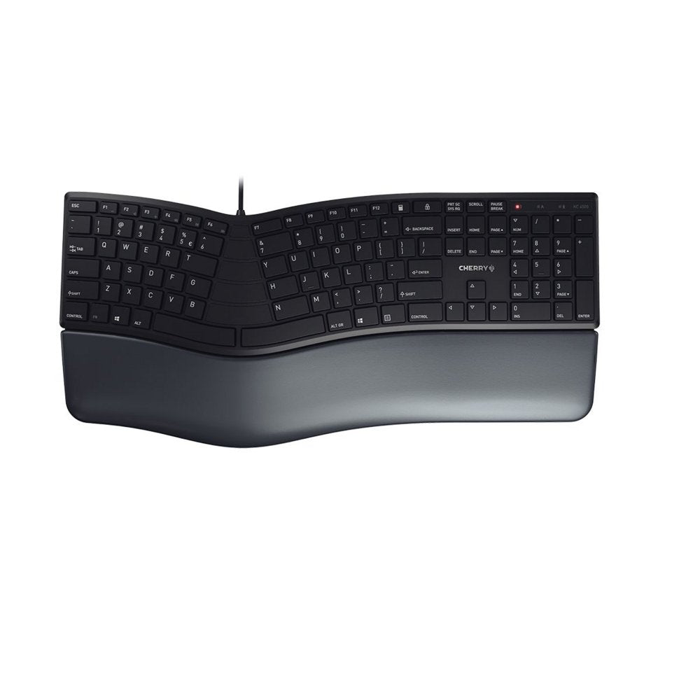 CHERRY KC 4500 Ergo | Toetsenbord | USB | QWERTY (US Engels) | Zwart