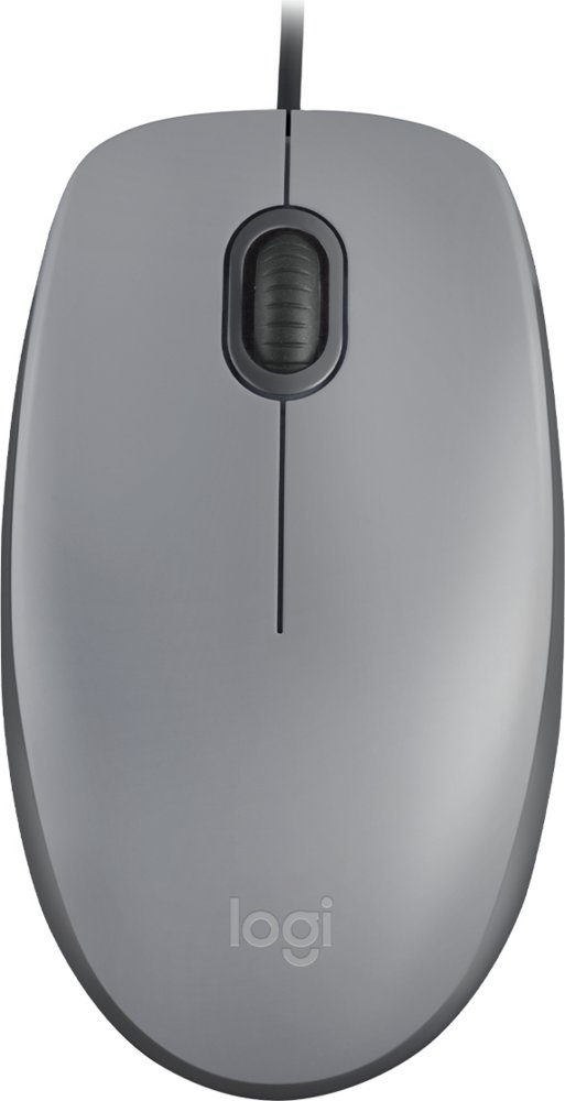 Logitech M110 Silent | Bekabelde Muis | Links- en Rechtshandig | USB-A | 1000 DPI | Grijs