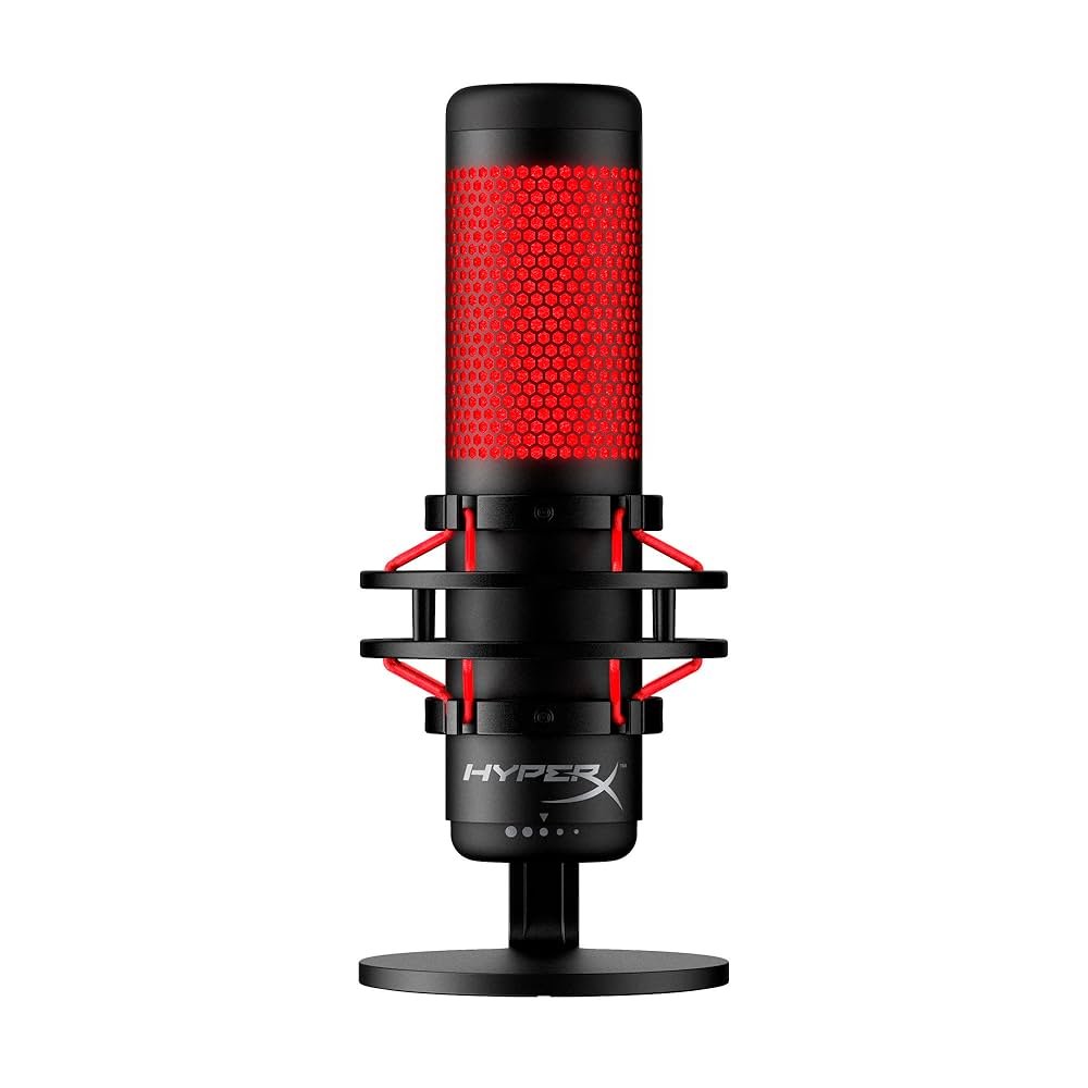 HyperX QuadCast | USB-microfoon | Rode verlichting | Voor pc en console | Zwart/Rood | Open Box
