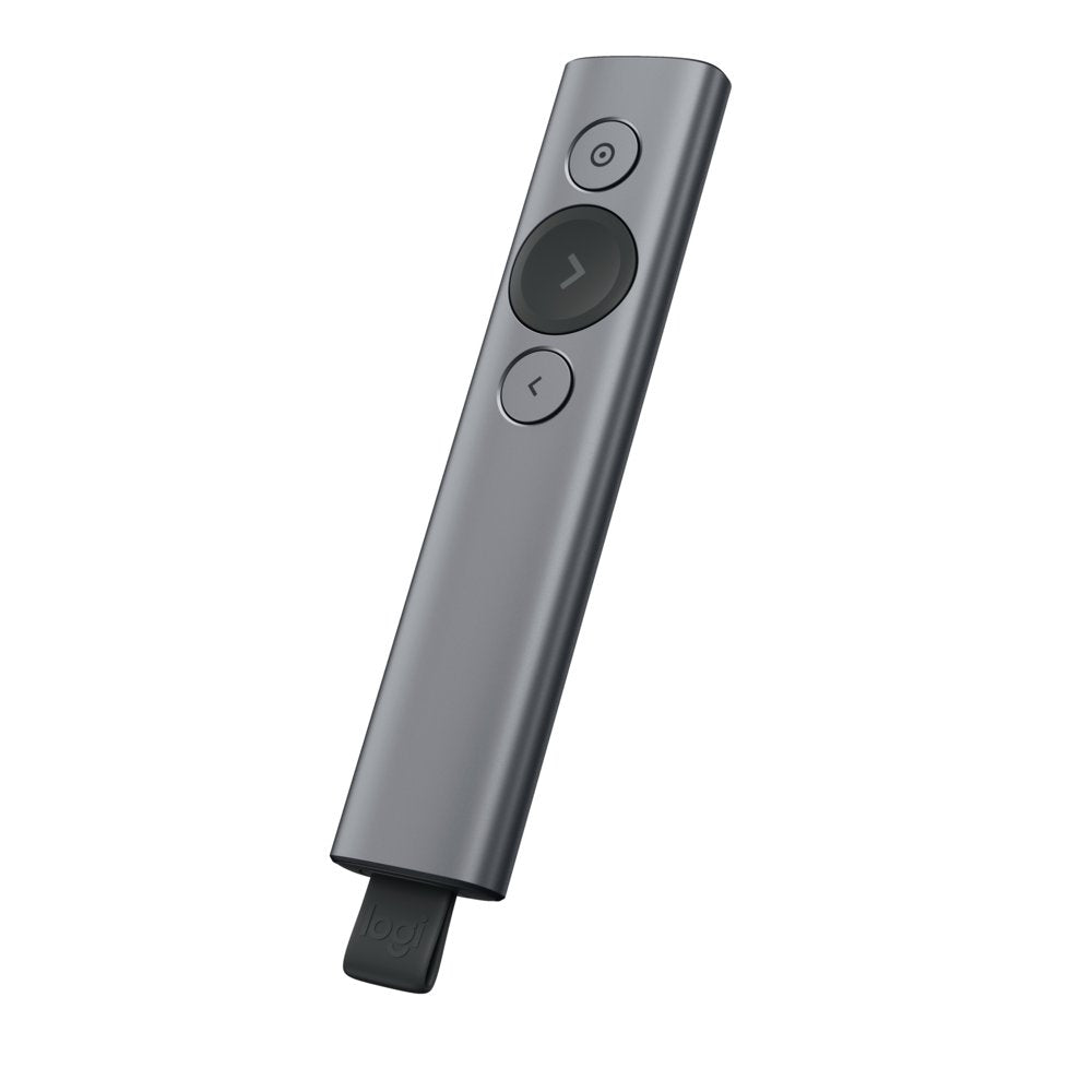 Logitech Spotlight Presenter | Draadloos | Bluetooth & USB 2.4 GHz | Bereik tot 30 meter | Grijs