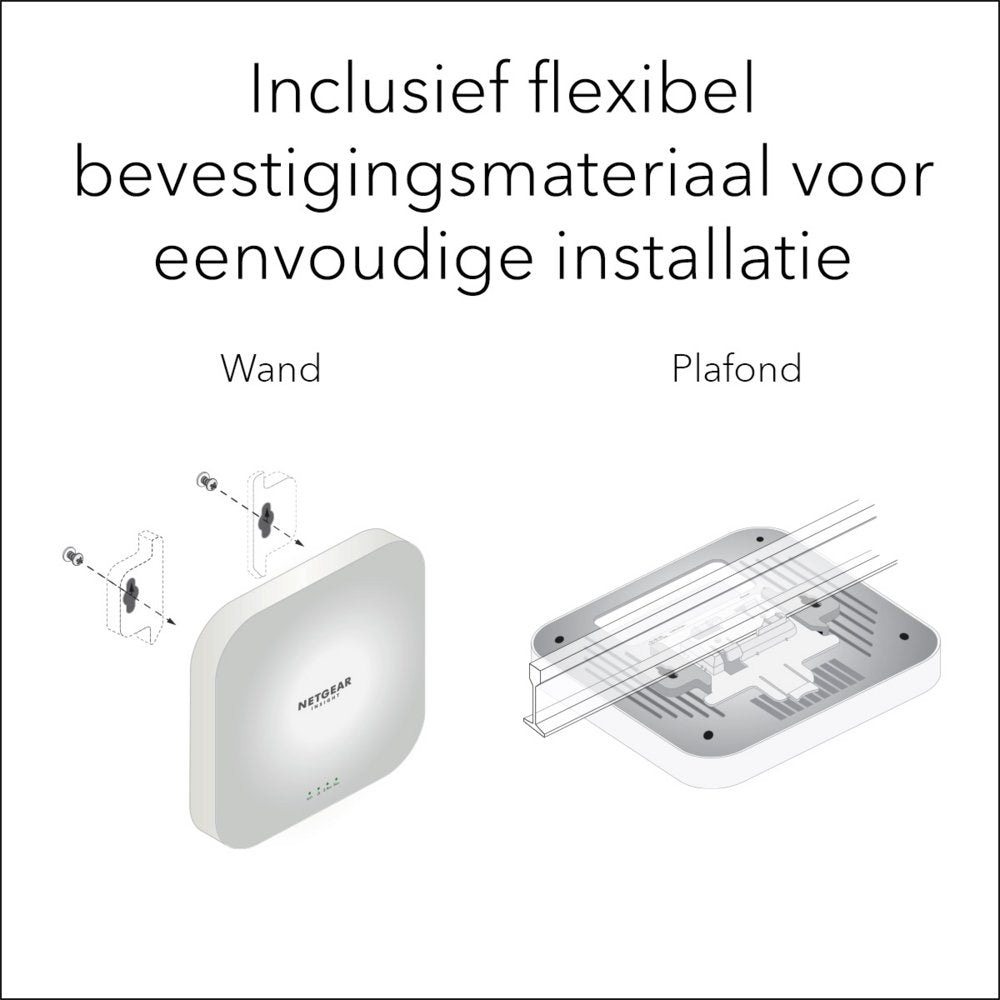 Netgear Insight WAX210 | WiFi 6 Access Point (AX1800) | 1800 Mbit/s | PoE (802.3at) | Inclusief Montagebeugel