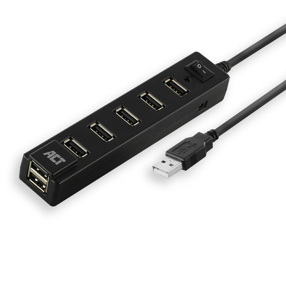 ACT AC6215 | USB 2.0 Interface Hub | 480 Mbps | Zwart