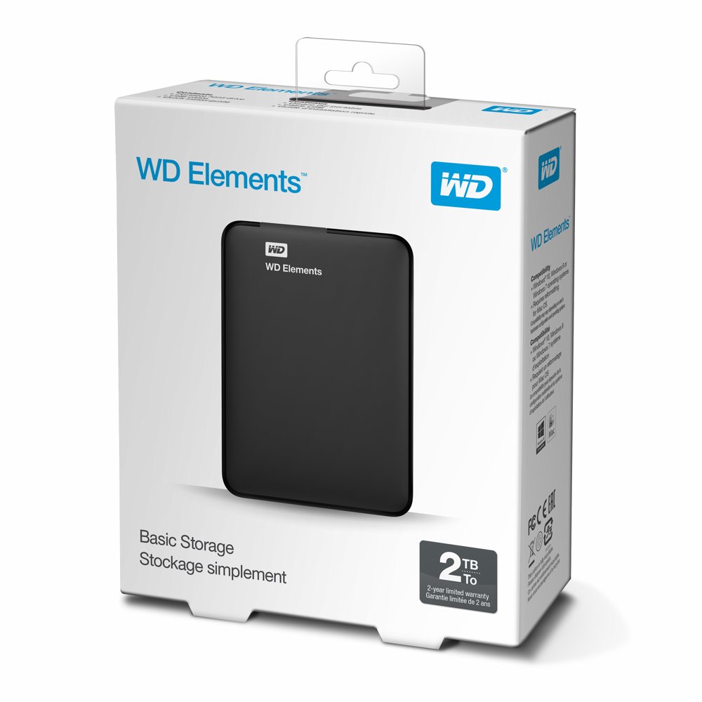 WD Elements Portable Externe Harde Schijf | 2TB | USB 3.2 | Zwart
