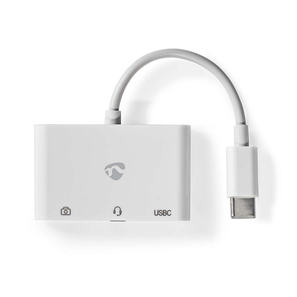 Nedis CCGB64790WT01 | Laptop Dock & Poortreplicator USB 2.0 Type-C | 1× USB-A + 1× USB-C + 3,5 mm audio | 480 Mbps | Wit