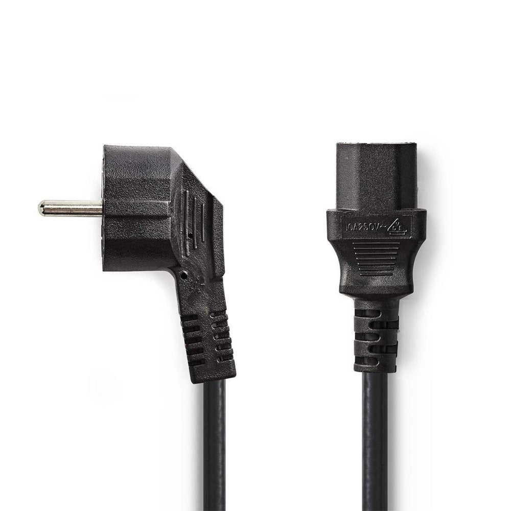 Nedis CEGP10000BK20 | 2 m Stroomkabel | Type F (CEE 7/7) Haaks naar IEC-320-C13 | Zwart | 10A | PVC