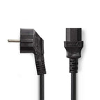 Nedis CEGP10000BK20 | 2 m Stroomkabel | Type F (CEE 7/7) Haaks naar IEC-320-C13 | Zwart | 10A | PVC