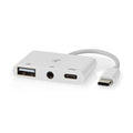 Nedis CCGB64790WT01 | Laptop Dock & Poortreplicator USB 2.0 Type-C | 1× USB-A + 1× USB-C + 3,5 mm audio | 480 Mbps | Wit