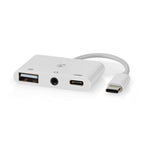 Nedis CCGB64790WT01 | Laptop Dock & Poortreplicator USB 2.0 Type-C | 1× USB-A + 1× USB-C + 3,5 mm audio | 480 Mbps | Wit
