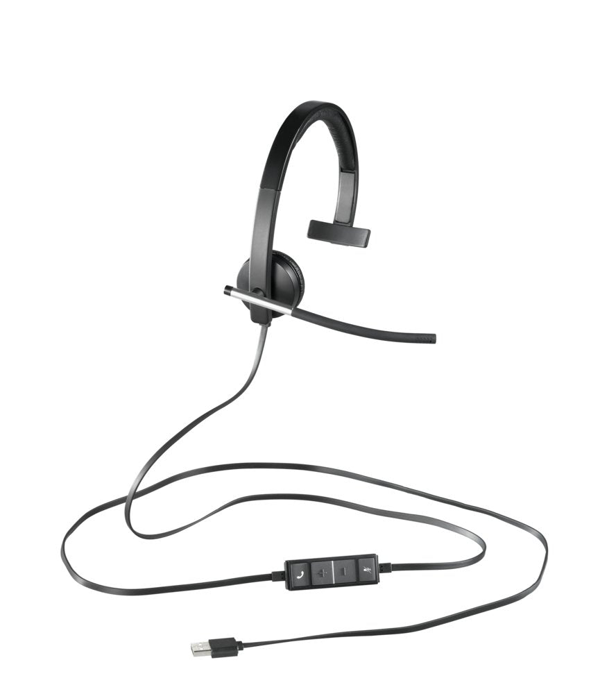 Logitech H650e | Bedrade On-ear Mono Headset | USB-A | Zwart/Zilver