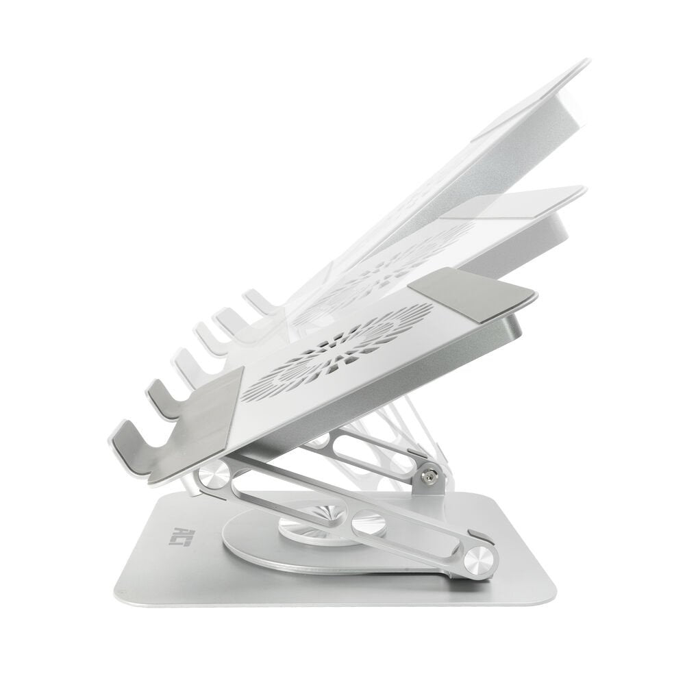 ACT AC8106 | 360° Draaibare Laptopstandaard | Met Ventilator | Traploos Verstelbaar