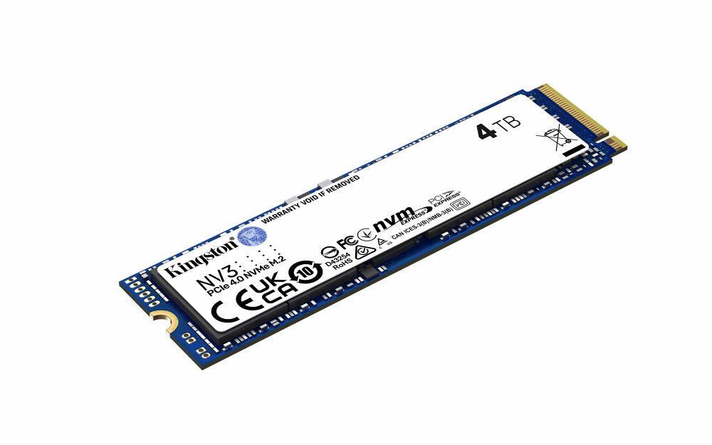 Kingston NV3 | 4TB NVMe SSD | M.2 | Gen4 | 6.000MB/s Lezen | 5.000MB/s Schrijven