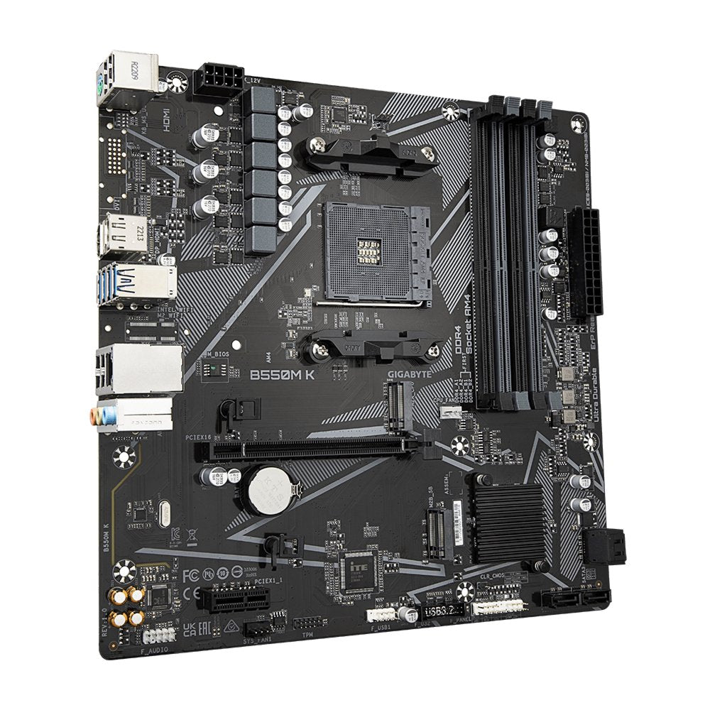 Gigabyte B550M K 1.0 | Socket AM4 | AMD B550 | 4xDDR4 | Micro-ATX | Moederbord