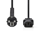 Nedis CEGP10000BK20 | 2 m Stroomkabel | Type F (CEE 7/7) Haaks naar IEC-320-C13 | Zwart | 10A | PVC