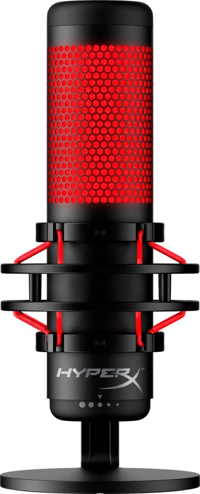 HyperX QuadCast | USB-microfoon | Rode verlichting | Voor pc en console | Zwart/Rood | Open Box