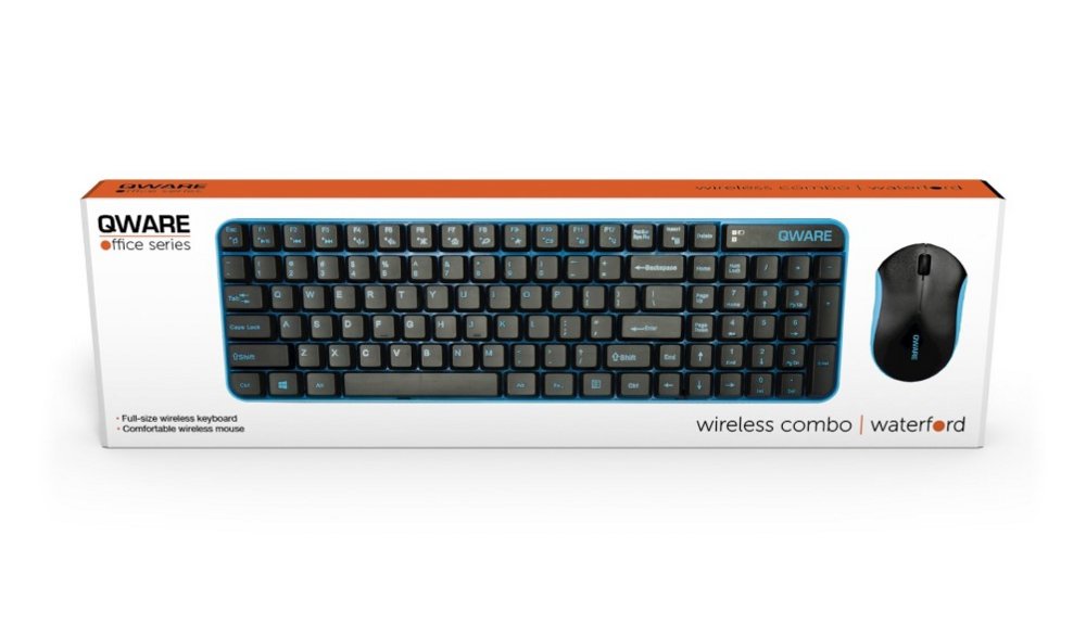 QWARE Wireless Waterford Toetsenbord + Muis Blauw