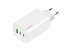 Mobiparts GaN Wall Charger | 2x USB-C & 3.0 USB-A QC 65W | Wit