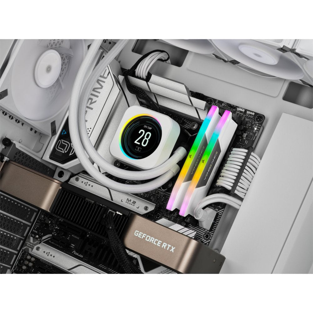 Corsair Vengeance RGB Wit | 32GB 2x16GB DDR5 | 6000MHz | DIMM | CL40 | Geheugenmodule | RAM