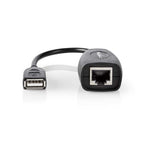 Nedis USB-A Ethernet | 0,2 m | Zwart