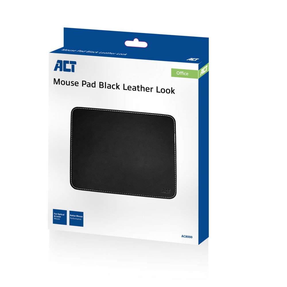 ACT AC8000 | Muismat | Zwart Leather Look