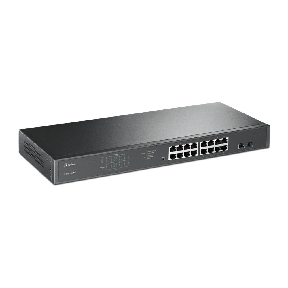 TP-Link TL-SG1218MPE | Managed Smart Switch | 18 Poorten | Gigabit Ethernet (10/100/1000 Mbps) | 16x PoE+ (192W) | 2x SFP | V