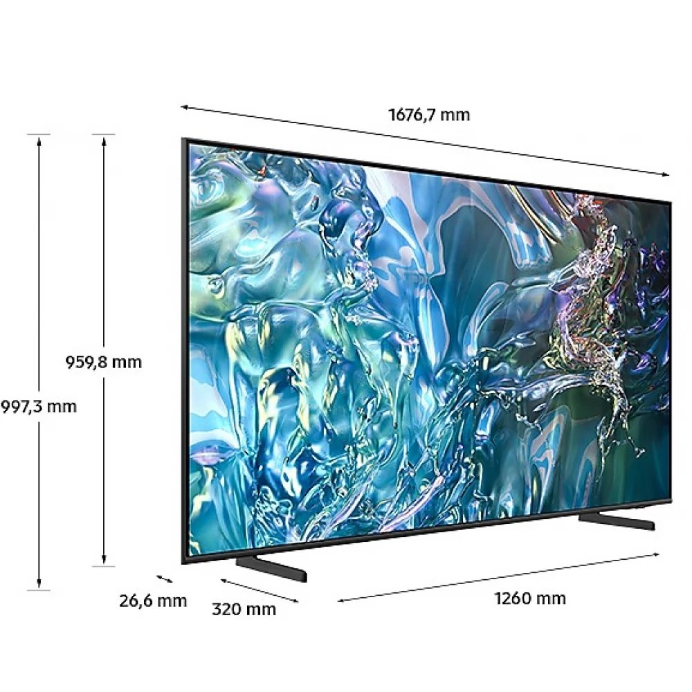 Samsung QE65Q60DAU 65" | 4K Ultra HD QLED Smart TV | Tizen + Wifi | Local Dimming met Sterk Contrast | HDR10+ | 50Hz