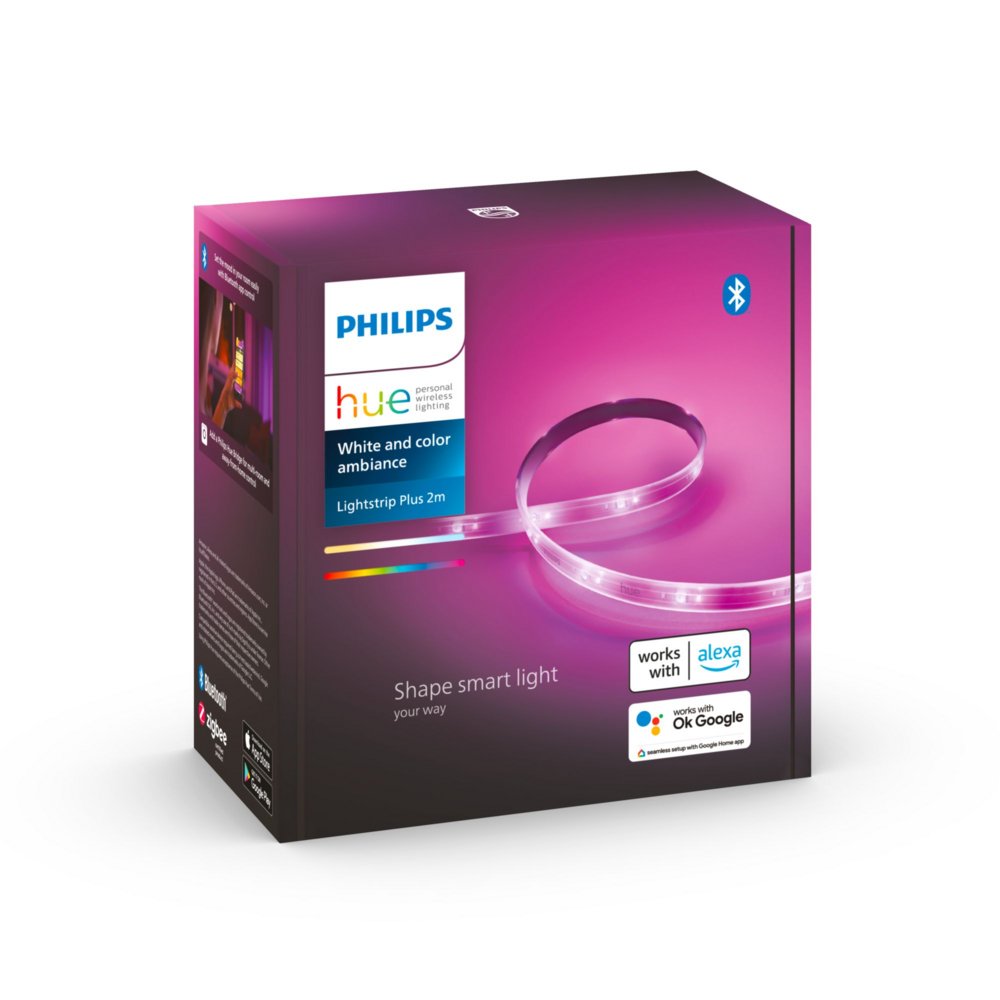 Philips Hue Lightstrip Plus V4 | Lengte: 2 Meter | White & Color Ambiance | Flexibel Ontwerp | Compatibel met Philips Hue Bri