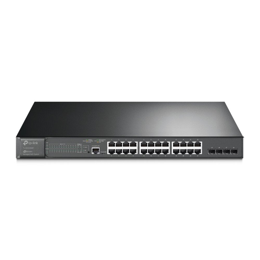 TP-Link TL-SG3428MP | JetStream Managed L2+ Switch | 28 Poorten | Gigabit Ethernet (10/100/1000 Mbps) | 24x PoE+ (384W) | 4x 