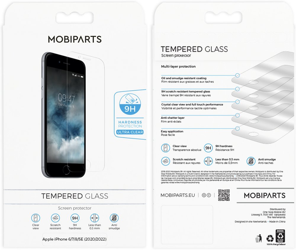 Mobiparts Regular Tempered Glass | Screenprotector voor iPhone 6/7/8/SE (2020/2022) | 9H Hardheid | 10-Pack