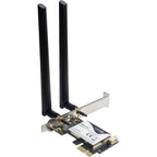Inter-Tech DMG-35 | Wi-Fi 6 & Bluetooth 5.0 PCIe Adapter | 3000 Mbps | Dual-band (2,4 GHz / 5 GHz) | Intel AX200 Chipset | PC