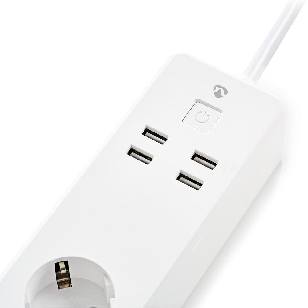 Nedis | Wi-Fi Slimme Stekkerdoos | 4 Stopcontacten | 2 USB-poorten | Wit