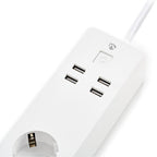 Nedis | Wi-Fi Slimme Stekkerdoos | 4 Stopcontacten | 2 USB-poorten | Wit
