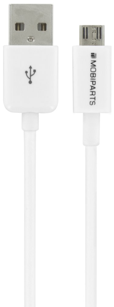 Mobiparts Micro USB naar USB | 2.4A | 3m | Wit (Bulk)