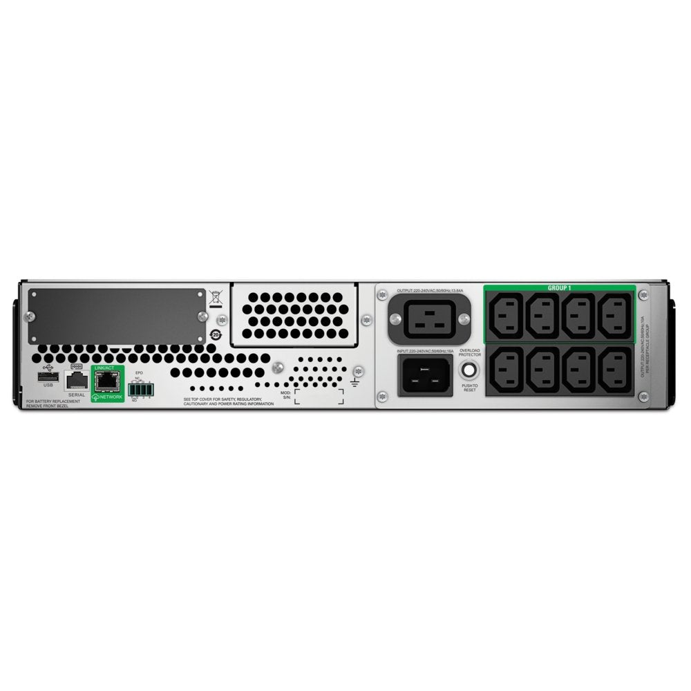 APC Smart-UPS SMT3000RMI2UC | 3000 VA / 2700 W | Rack Mount 2U | 8x IEC C13 & 1x IEC C19 | Pure Sine Wave | SmartConnect & AV