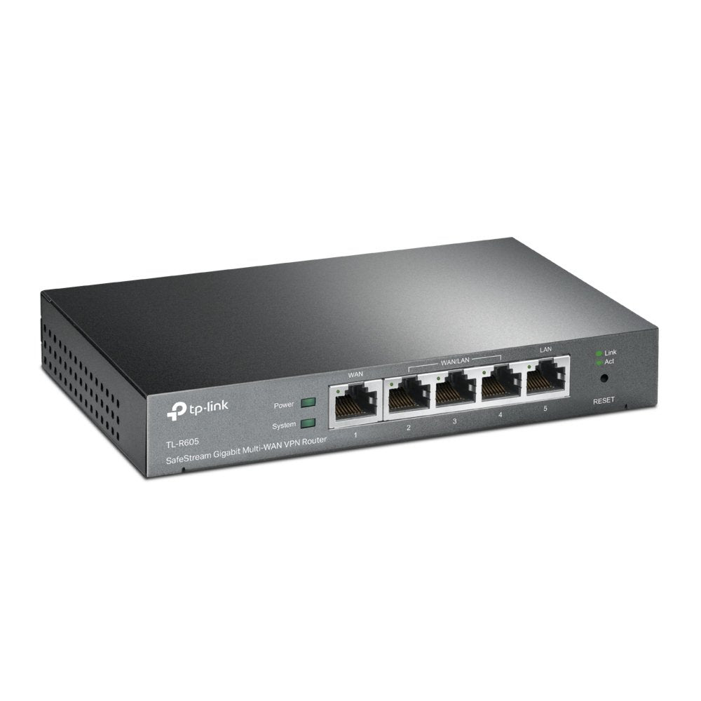 TP-Link TL-R605 | SafeStream Gigabit Multi-WAN VPN Router | 5x Gigabit-poorten | Tot 4 WAN | VPN: IPSec/OpenVPN/PPTP/L2TP | O