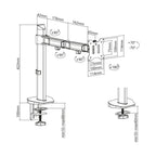 ACT AC8335 | Verstelbare Monitor-bureaubeugel | Tot 32" | Max 9kg | VESA 100x100 | 1 Monitor