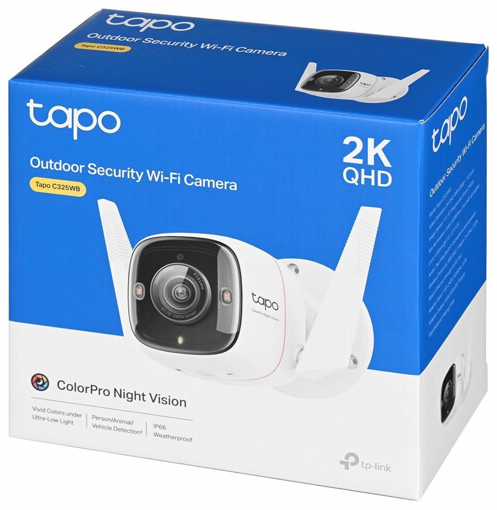 TP Link Tapo C325WB | 2K QHD 4MP WiFi Beveiligingscamera | 2688 x 1520 | ColorPro Nachtzicht | AI Detectie | IP66