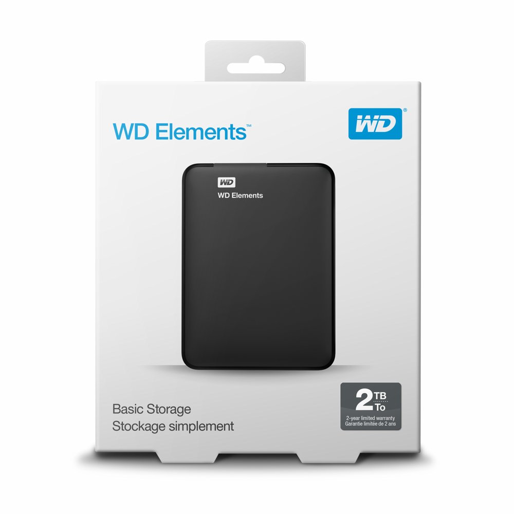 WD Elements Portable Externe Harde Schijf | 2TB | USB 3.2 | Zwart