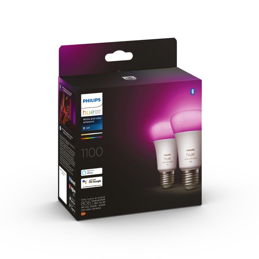 Philips Hue White and Color ambiance A60 - E27 slimme lamp - 1100 (2-pack)