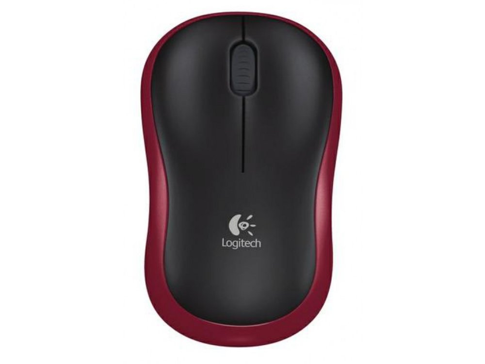 Logitech M185 | Draadloze Muis | Links- en Rechtshandig | RF | 1000 DPI | Zwart/Rood