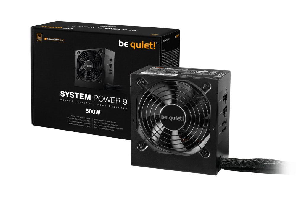 be quiet! System Power 9 500W CM | 500 Watt Bronze ATX PSU | Deels Modulair | Power Supply | Voeding