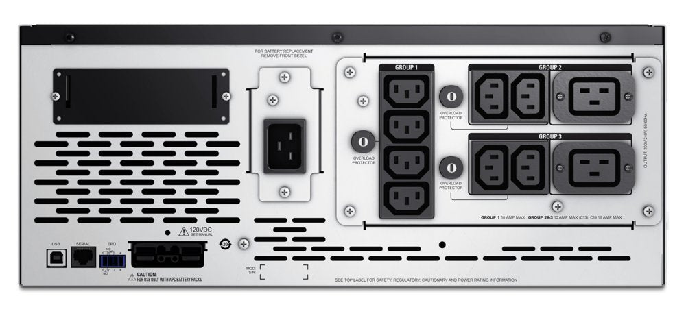 APC Smart-UPS X SMX2200HV | 2200 VA / 1980 W | 4U Rack/Tower Convertible | 8x IEC C13 & 2x IEC C19 Stopcontacten | Zuivere Si