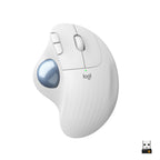 Logitech M575 Ergo Trackball | Ergonomische Draadloze Muis | Rechtshandig | RF + Bluetooth | 2000 DPI | Wit