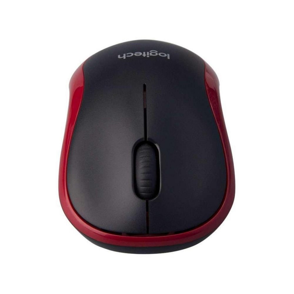 Logitech M185 | Draadloze Muis | Links- en Rechtshandig | RF | 1000 DPI | Zwart/Rood