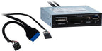 Inter-Tech CI-01 | Interne geheugenkaartlezer | USB 3.2 Gen 1 (5 Gbps) | 3.5" bay | Ondersteunt CF, SD, microSD, MS, xD | Zwa